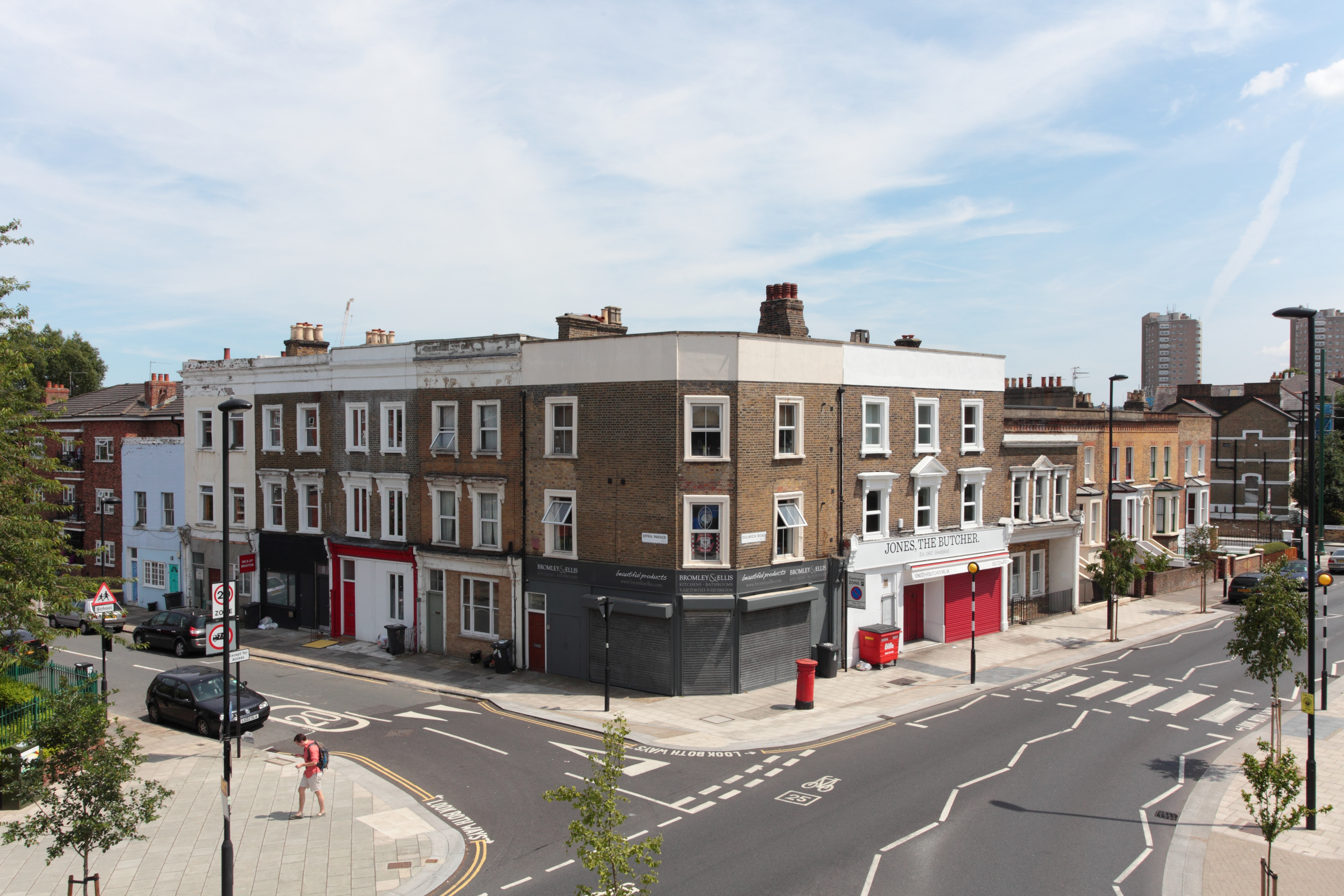 Retail with residential units above purchased as an investment. Effra Parade, SW2, London Borough of Lambeth.