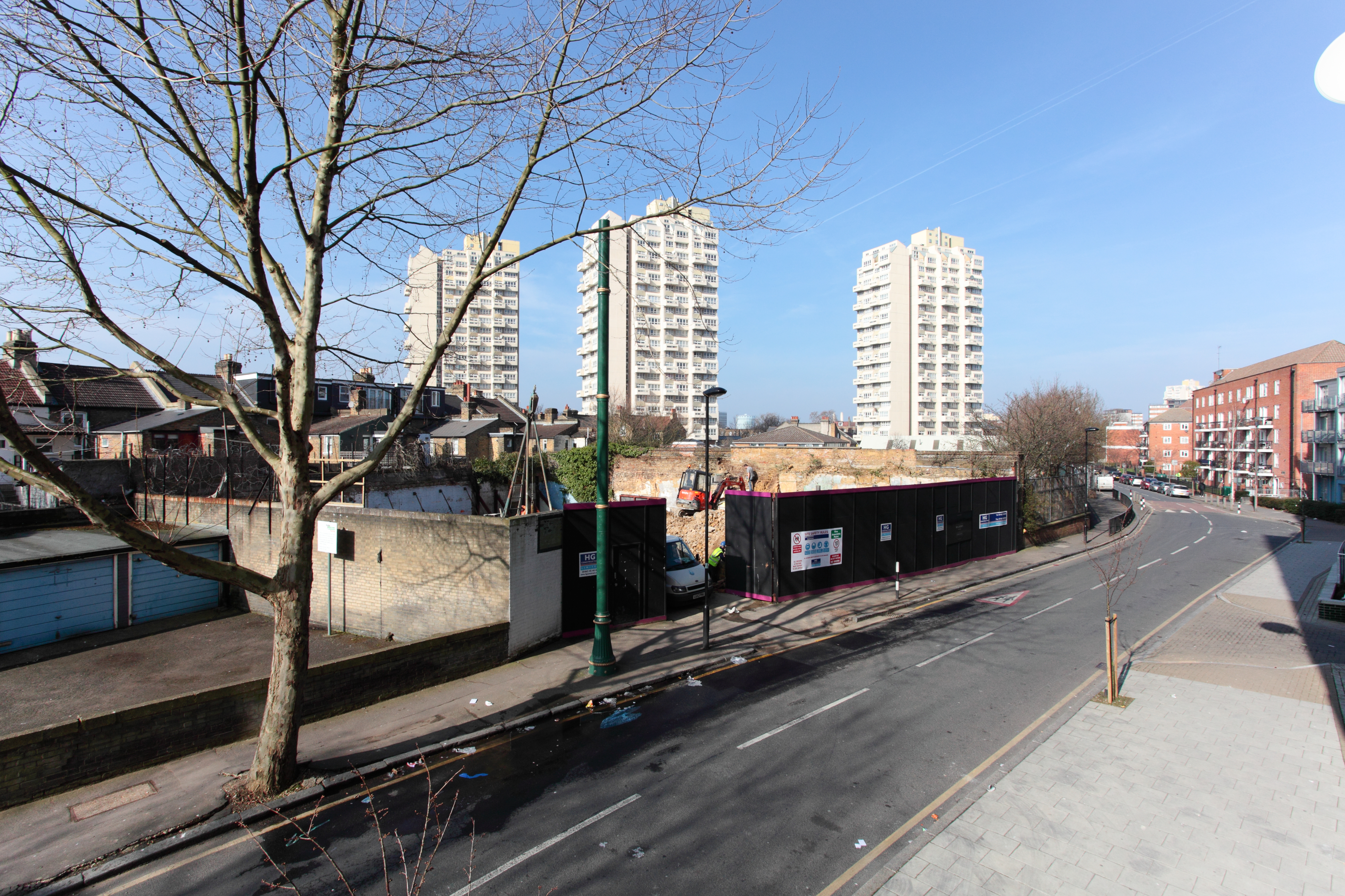 Cleared site purchased unconditionally as a joint venture. Lingham Street London SW9